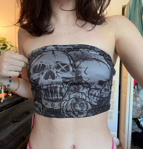 Punk Grunge Skull Tube Top