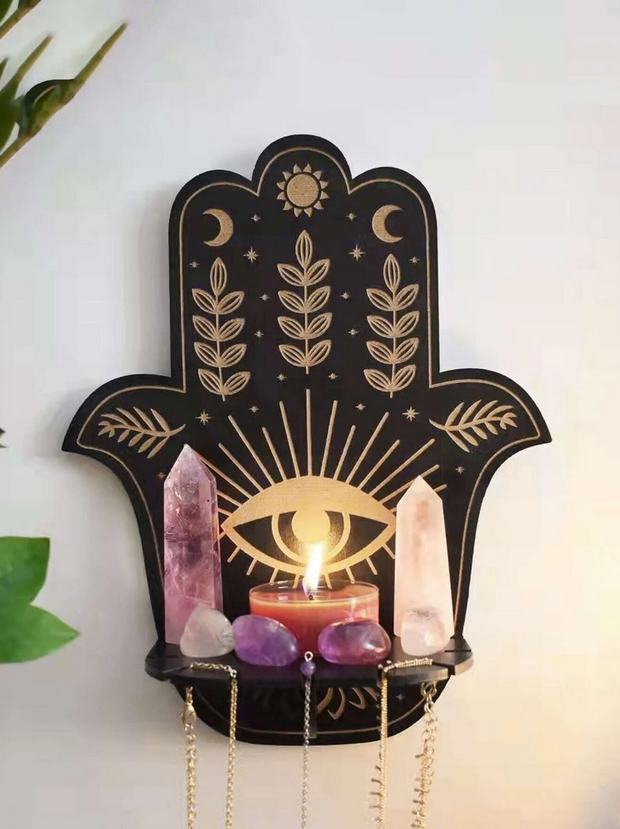 8" Hamsa Hand Mini Wall Shelf