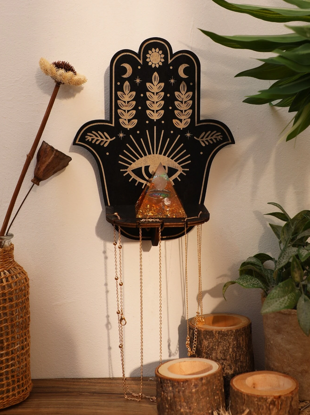 8" Hamsa Hand Mini Wall Shelf