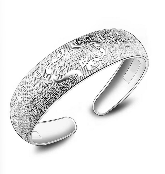 Blessing / Luck Adjustable Bracelet Bangle - S925 Silver
