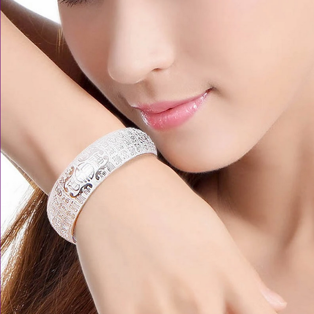 Blessing / Luck Adjustable Bracelet Bangle - S925 Silver