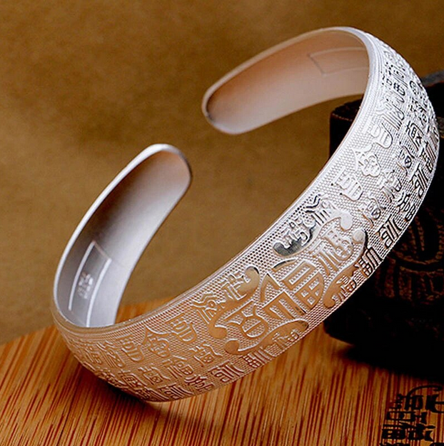 Blessing / Luck Adjustable Bracelet Bangle - S925 Silver