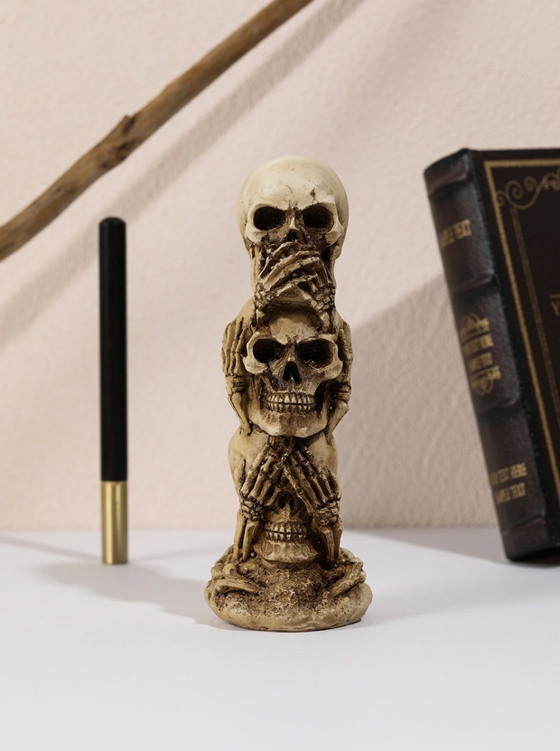 Skeletons Hear, See, Speak No Evil Resin Centerpiece