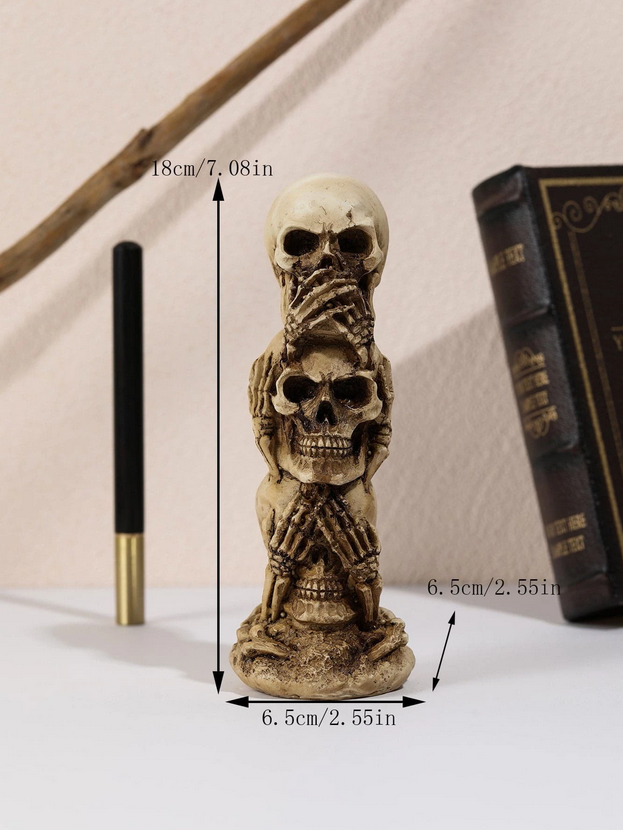 Skeletons Hear, See, Speak No Evil Resin Centerpiece