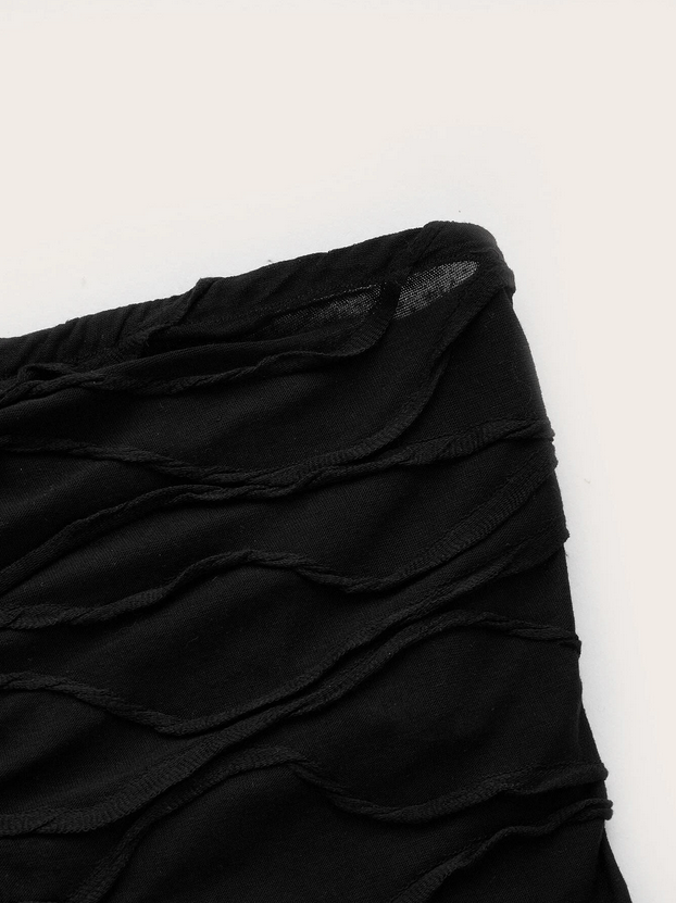 Textured Cut Out Butterfly Hem Tube Top