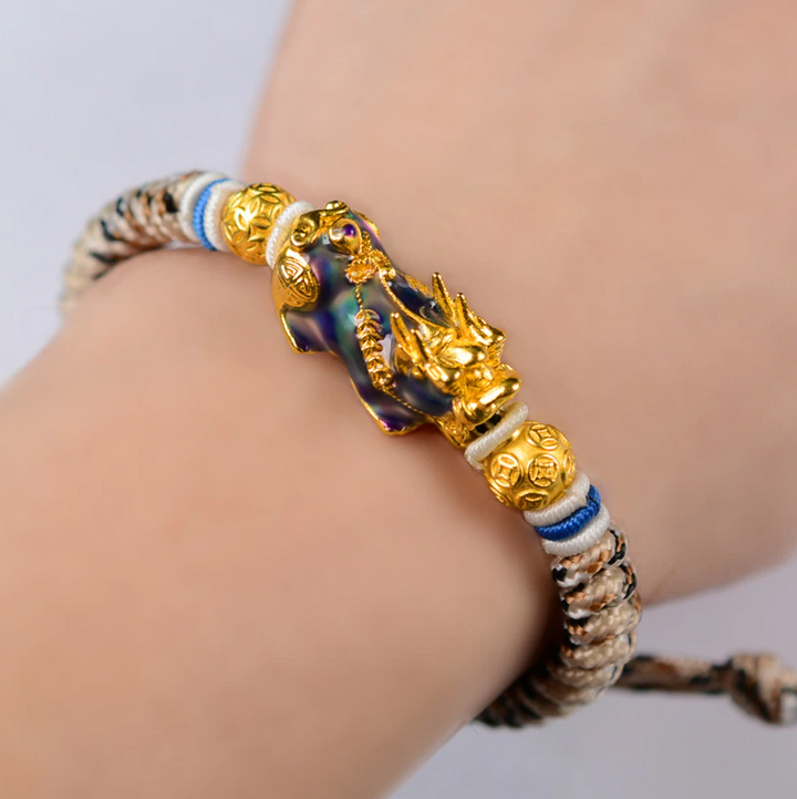 Gold Temperature Changing Good Fortune Pixiu Bracelet