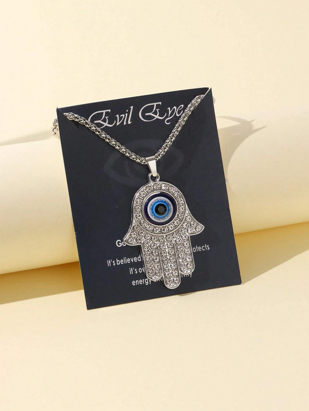 Turkish Evil Eye & Hamsa Hand Pendant Necklace