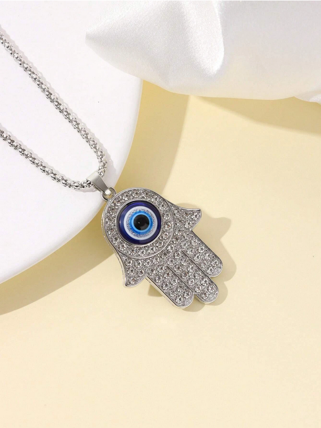 Turkish Evil Eye & Hamsa Hand Pendant Necklace