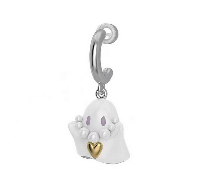 Bling Ghost Sterling Silver Drop Earrings