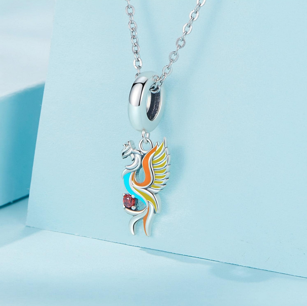 Phoenix Necklace W/ Cubic Zirconia 925 Sterling Silver