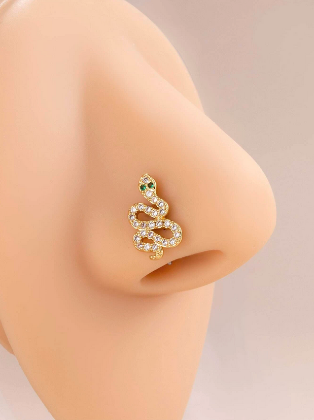 Cubic Zirconia Snake / Serpent Nose Stud