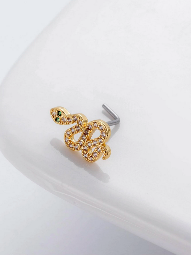 Cubic Zirconia Snake / Serpent Nose Stud