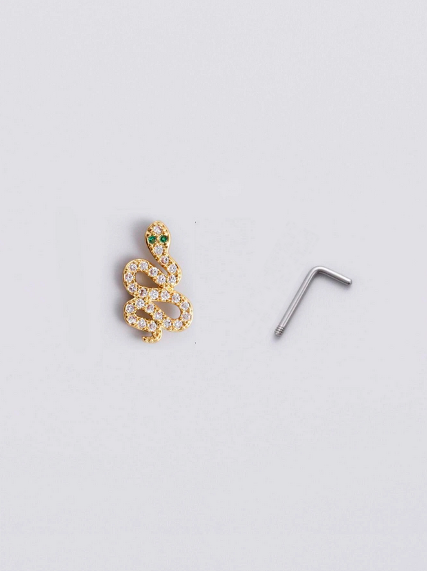 Cubic Zirconia Snake / Serpent Nose Stud