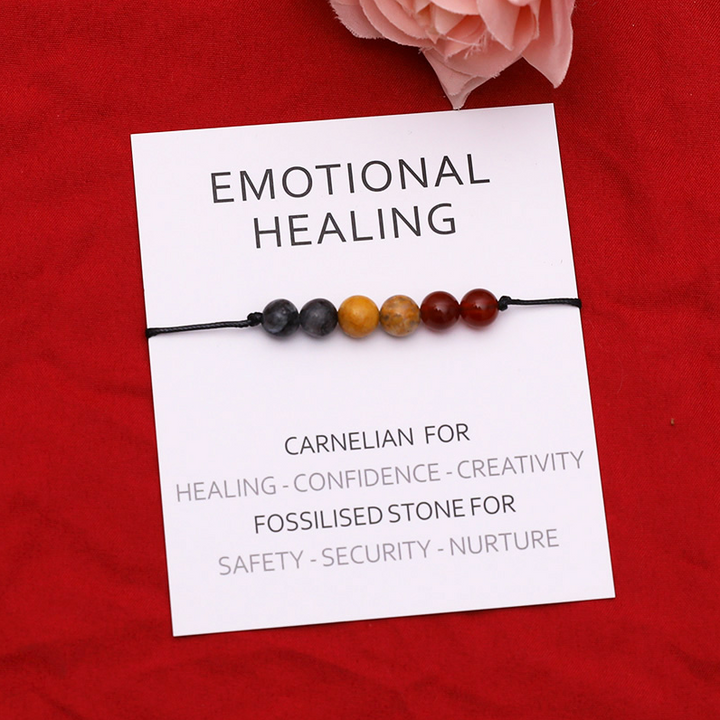 Set of 5 Positivity Natural Stone Bracelets