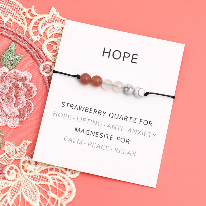 Set of 5 Positivity Natural Stone Bracelets