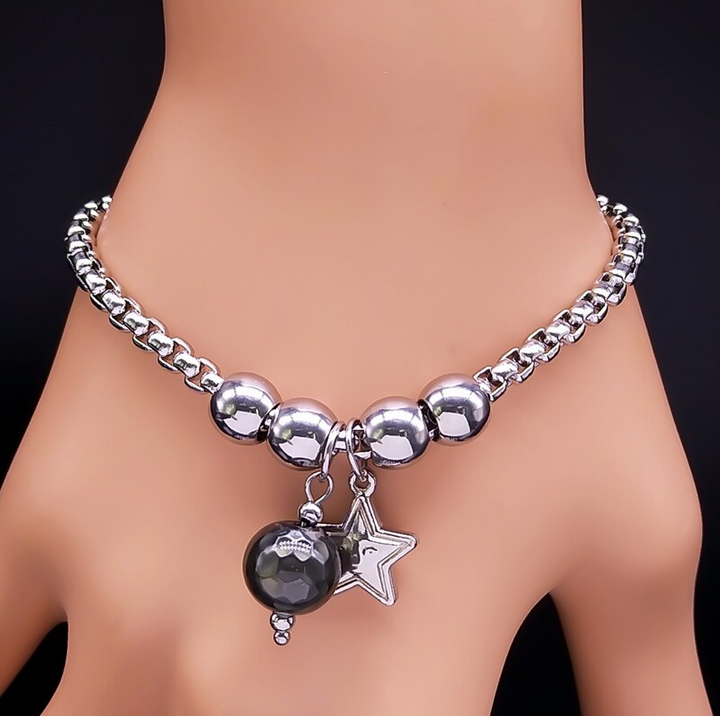 Wicca Style Mood Star Bead Bracelet (Color Changing)