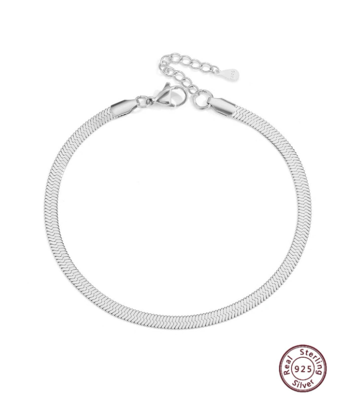 Minimalist Sterling Silver Gold or Silver Chain Anklet