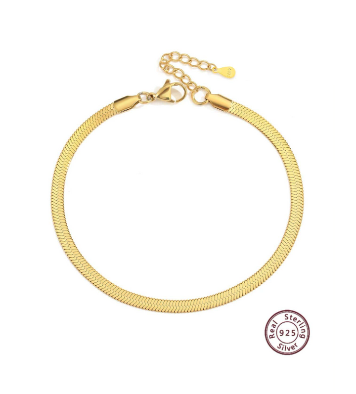 Minimalist Sterling Silver Gold or Silver Chain Anklet