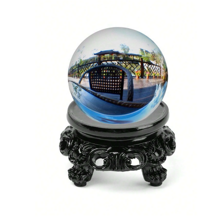 ABS Crystal Quartz Ball W/ Black Stand