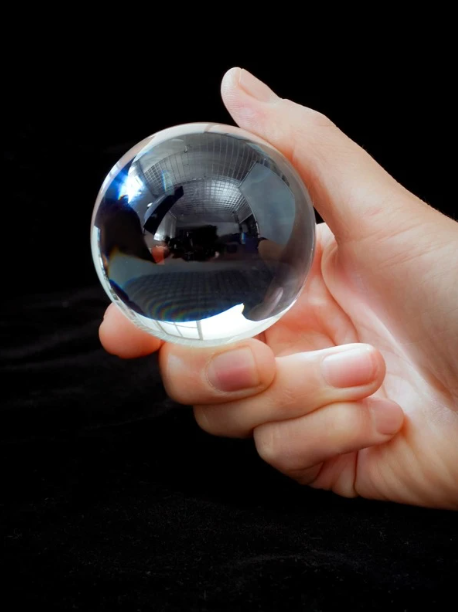 ABS Crystal Quartz Ball W/ Black Stand