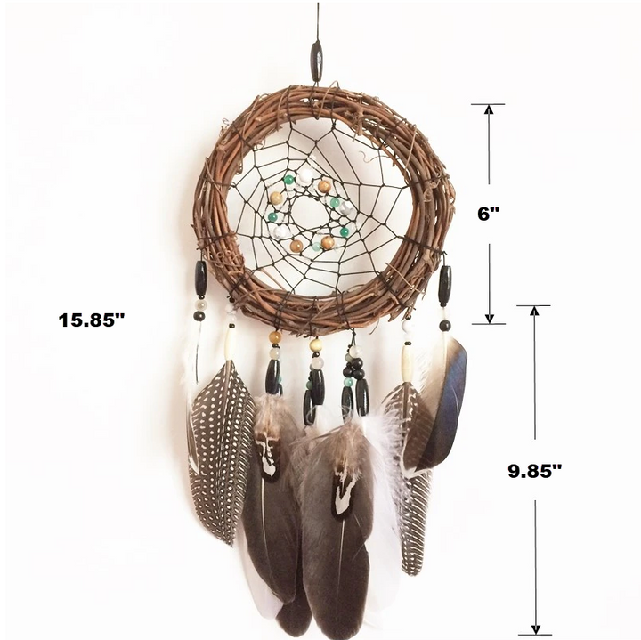 Norse Style Dreamcatcher With Natural Feathers