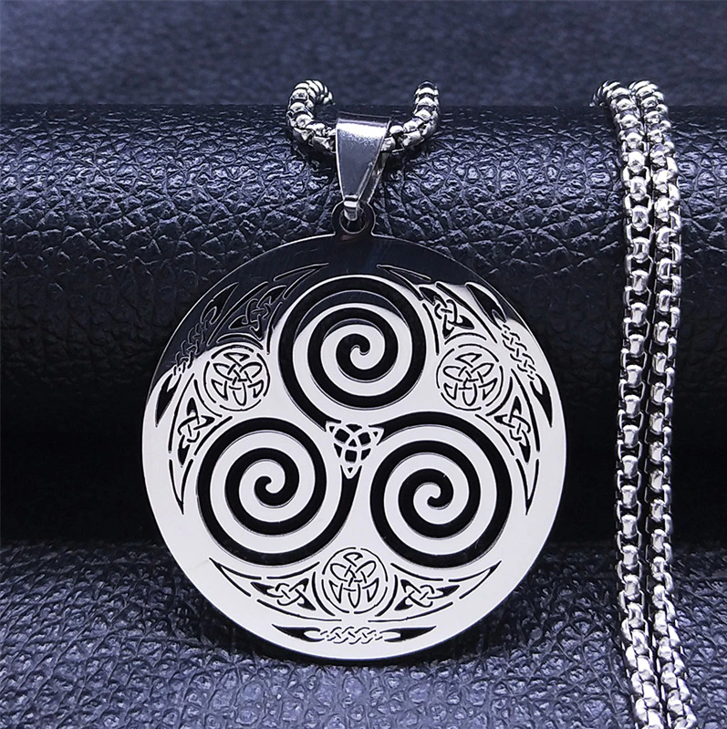 Stainless Steel Viking Triskelion  Vortex Necklace
