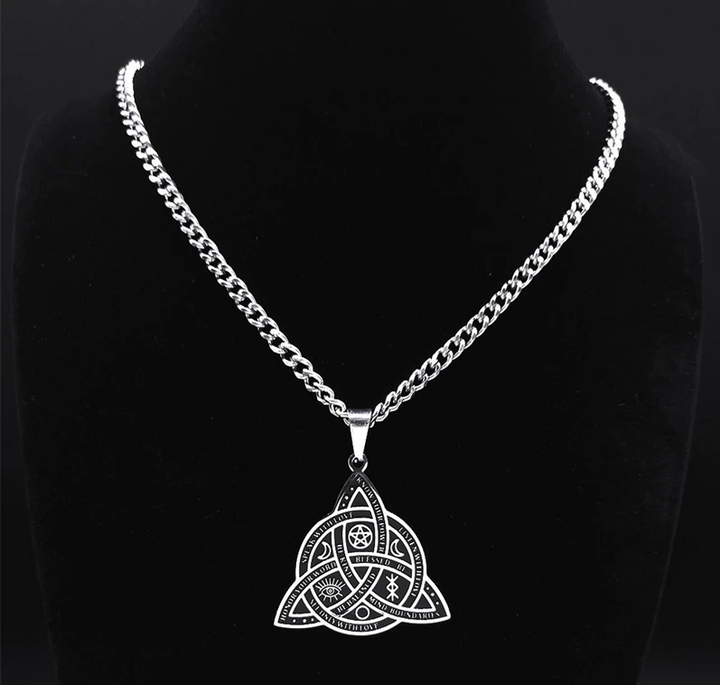 Witch Symbols Celtic Triquetra Necklace Stainless Steel
