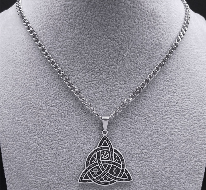 Witch Symbols Celtic Triquetra Necklace Stainless Steel