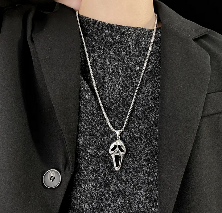 Punk Stainless Steel Goul Ghost Necklace