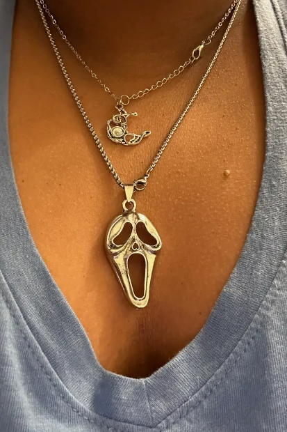 Punk Stainless Steel Goul Ghost Necklace