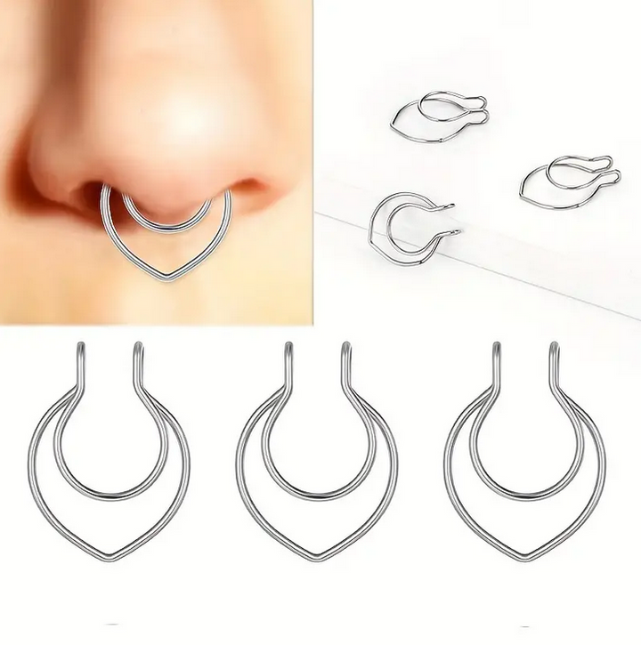 Simple Clip On Stainless Steel Nose Antler
