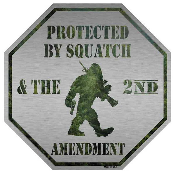 6" Protected By Squatch And The 2nd Amendment Decal