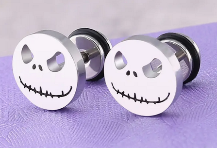 Jack Skellington Earrings (Gold or Silver)