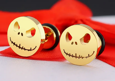 Jack Skellington Earrings (Gold or Silver)