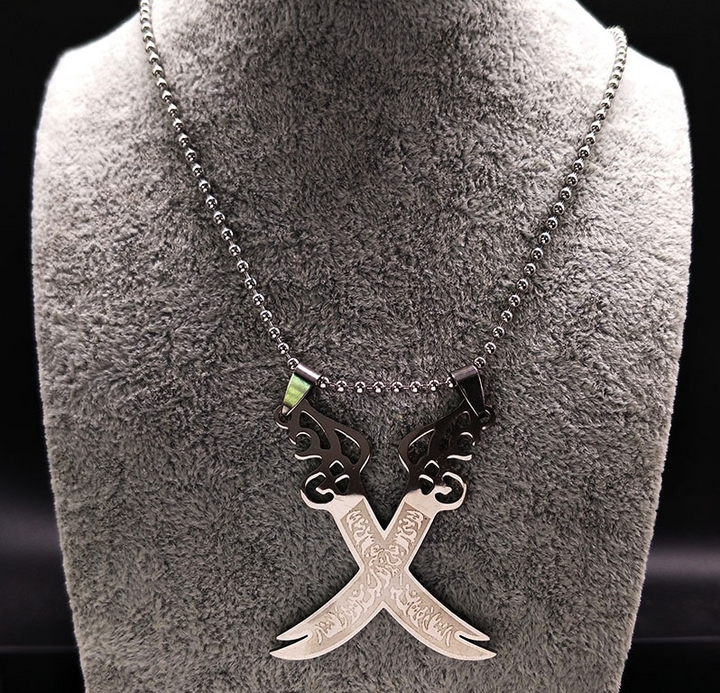 Zulfiqar Imam Ali Cross Sword Necklace