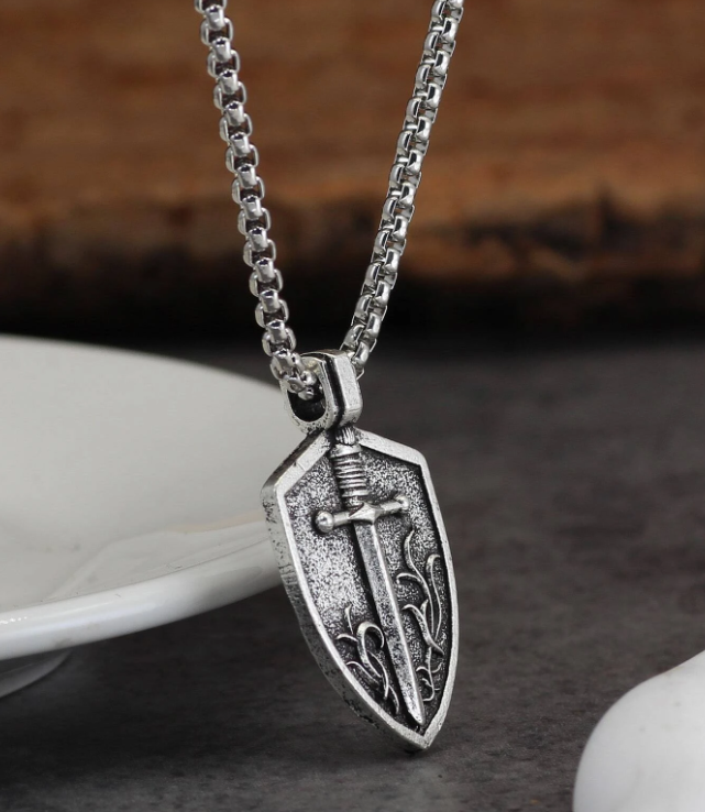 Knight Templar War Shield Necklace
