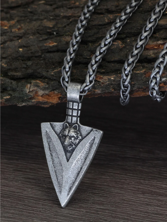 Wolf Arrow Head Necklace