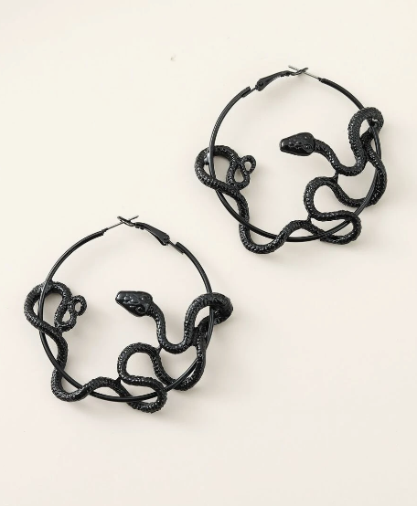 Gothic Serpent Hoop Earrings