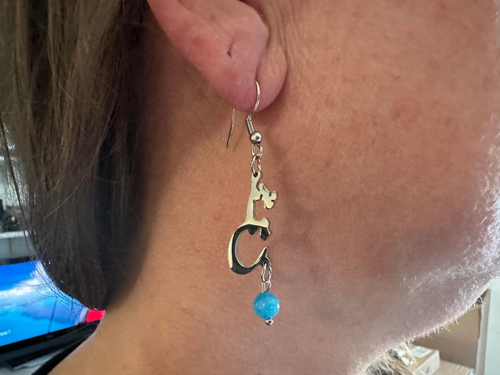 Persian "Love" Script Natural Stone Earrings