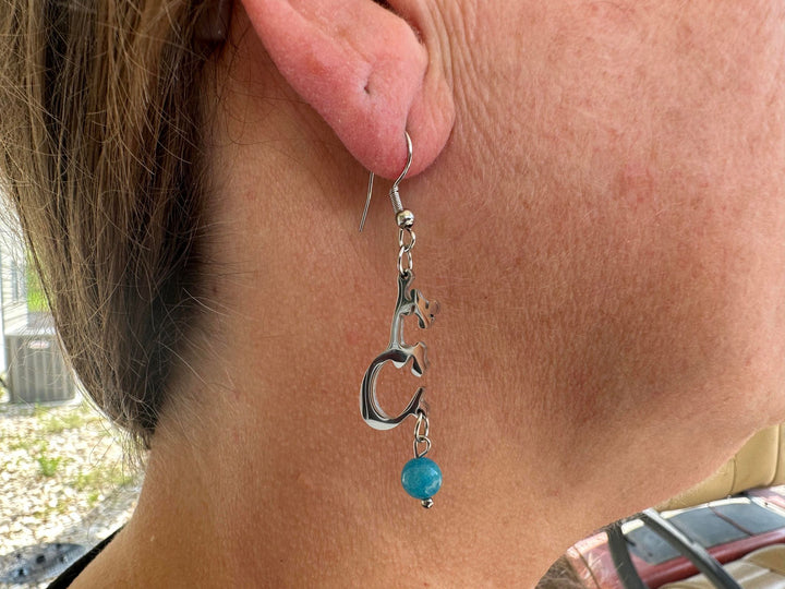 Persian "Love" Script Natural Stone Earrings