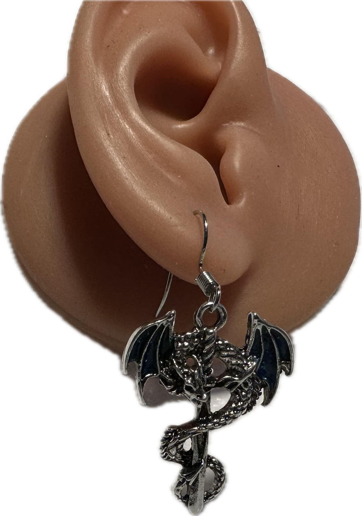 Chinese Dragon Sword Earrings