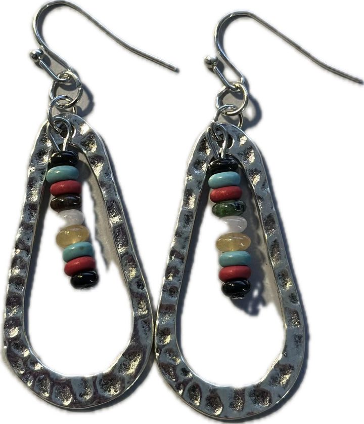 Chakra Glass Stones Dangle Earrings