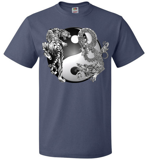 Yin Yang Tiger Gragon T-Shirt (Small-6XL)