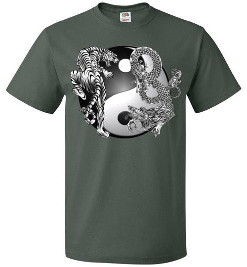 Yin Yang Tiger Gragon T-Shirt (Small-6XL)