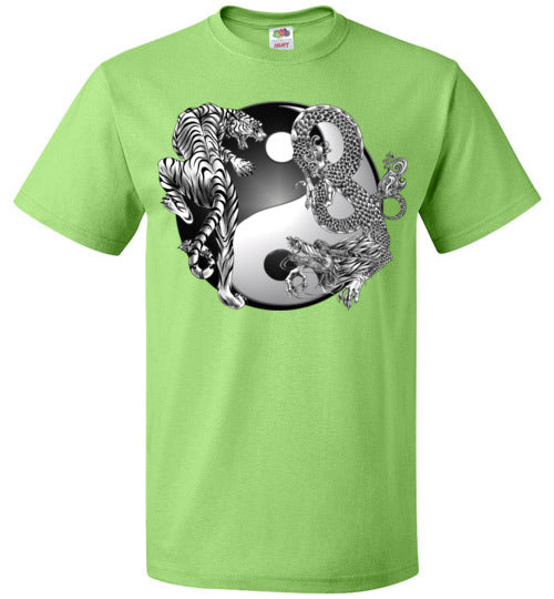 Yin Yang Tiger Gragon T-Shirt (Small-6XL)