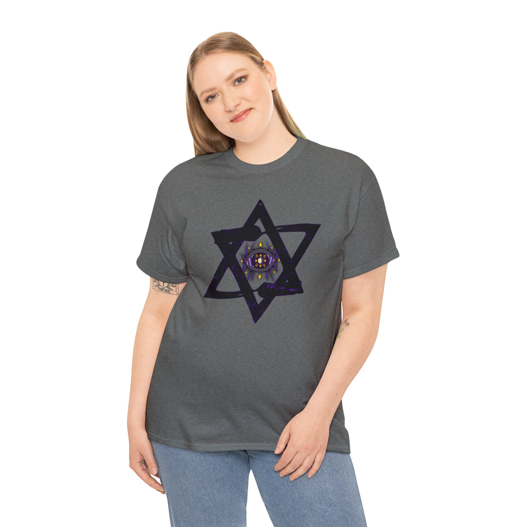 Star Of David All-Seeing-Eye - Unisex Heavy Cotton Tee