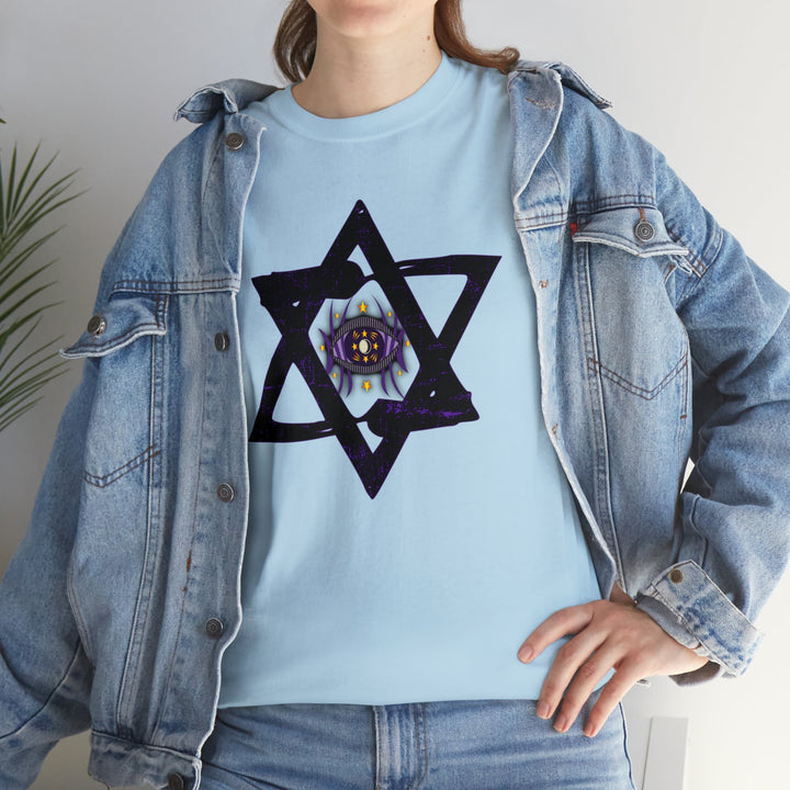 Star Of David All-Seeing-Eye - Unisex Heavy Cotton Tee