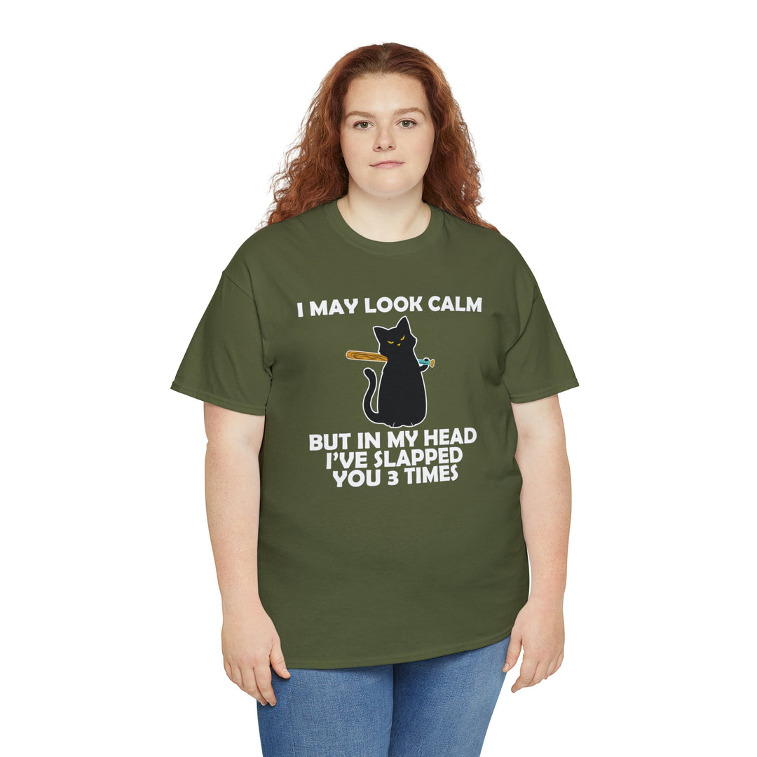 I May Look Calm... Unisex Heavy Cotton Tee