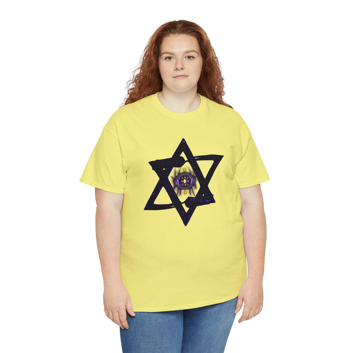 Star Of David All-Seeing-Eye - Unisex Heavy Cotton Tee