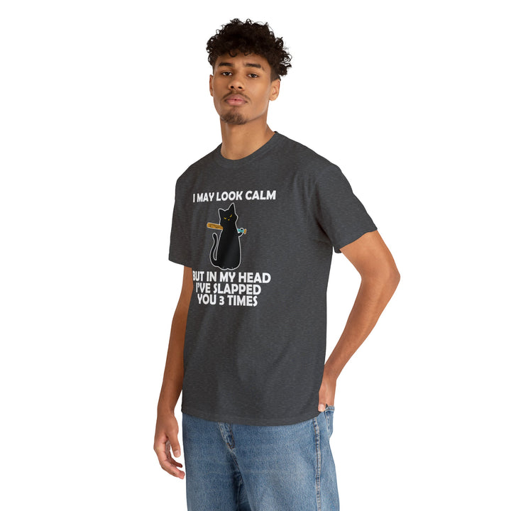 I May Look Calm... Unisex Heavy Cotton Tee
